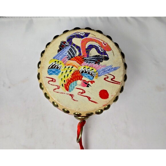 Chinese Hand Drum Percussion Instrument Feng Yang Flower Drum Hand Painted Box - Picture 10 of 15